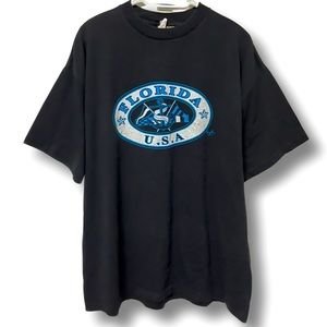 VINTAGE 90s FLORIDA NAUTICAL CLASSIC SOUVENIR DESTINATION BEACH OCEAN BOAT TEE